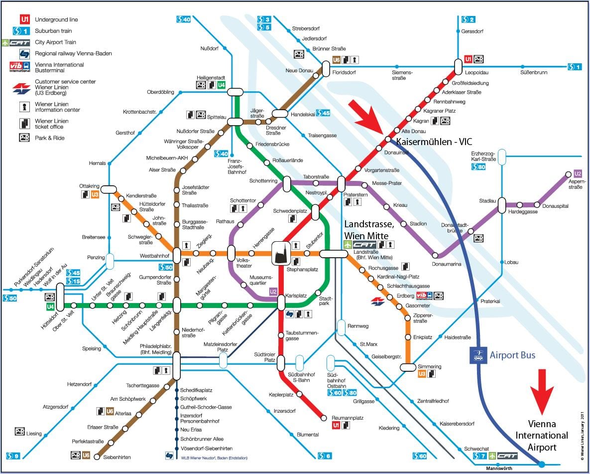 ನಕ್ಷೆ Wien ಮಿಟ್ಟೆ ನಿಲ್ದಾಣ