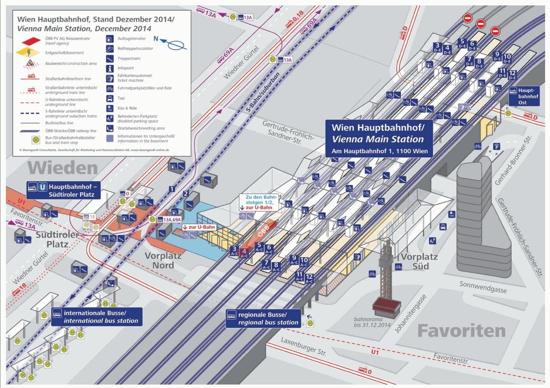 ನಕ್ಷೆ Wien hbf ವೇದಿಕೆ