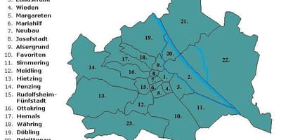 Wien ಜಿಲ್ಲೆಗಳಲ್ಲಿ ನಕ್ಷೆ
